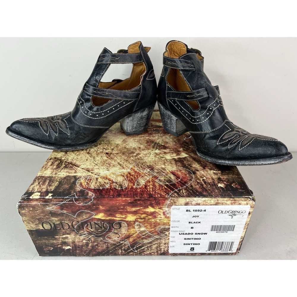 Old Gringo 8B Joy Black Ankle Western Shoe Boots Leather BL1892-4 - Picture 3 of 8